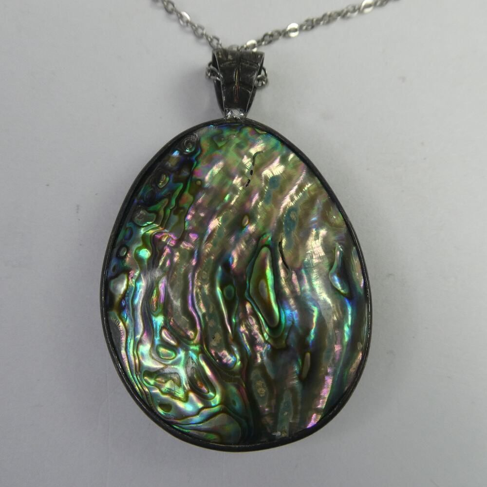 Reversible Double Sided Abalone Shell Oval Egg Pe… - image 5